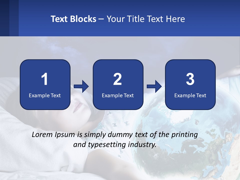 A Little Girl Laying In Bed With The Earth In Her Hands PowerPoint Template