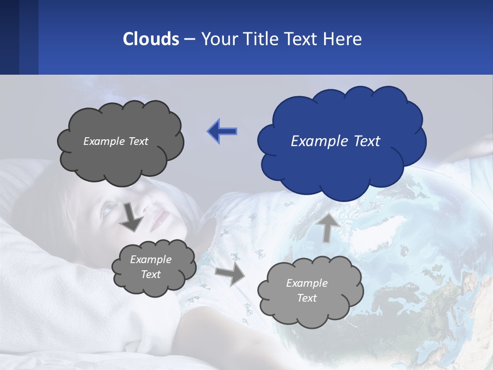 A Little Girl Laying In Bed With The Earth In Her Hands PowerPoint Template