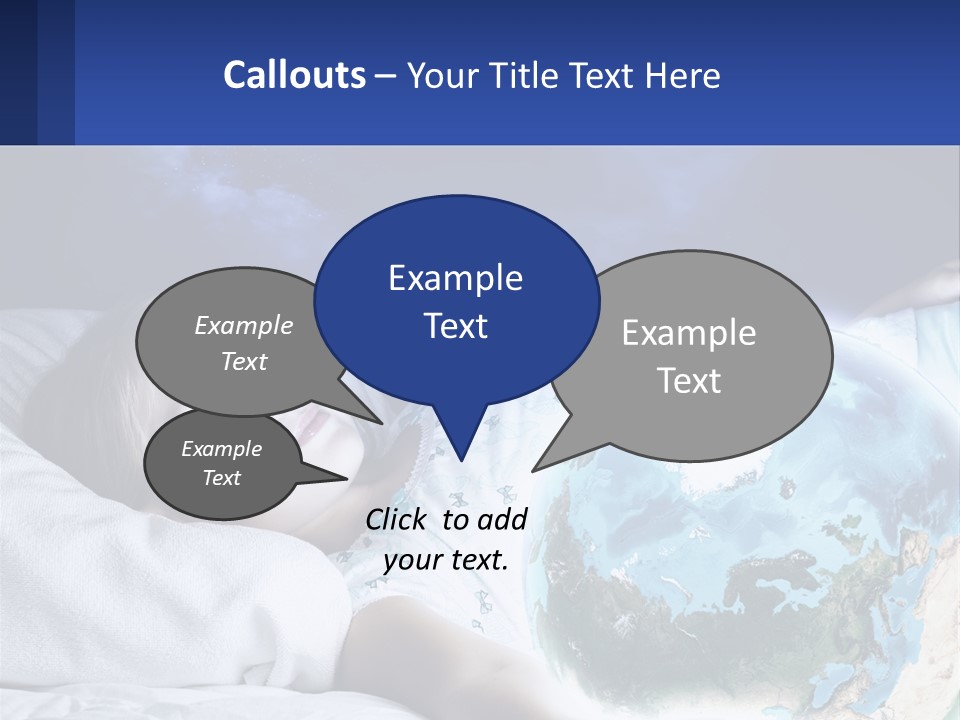 A Little Girl Laying In Bed With The Earth In Her Hands PowerPoint Template