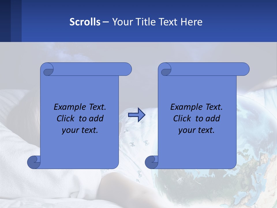 A Little Girl Laying In Bed With The Earth In Her Hands PowerPoint Template