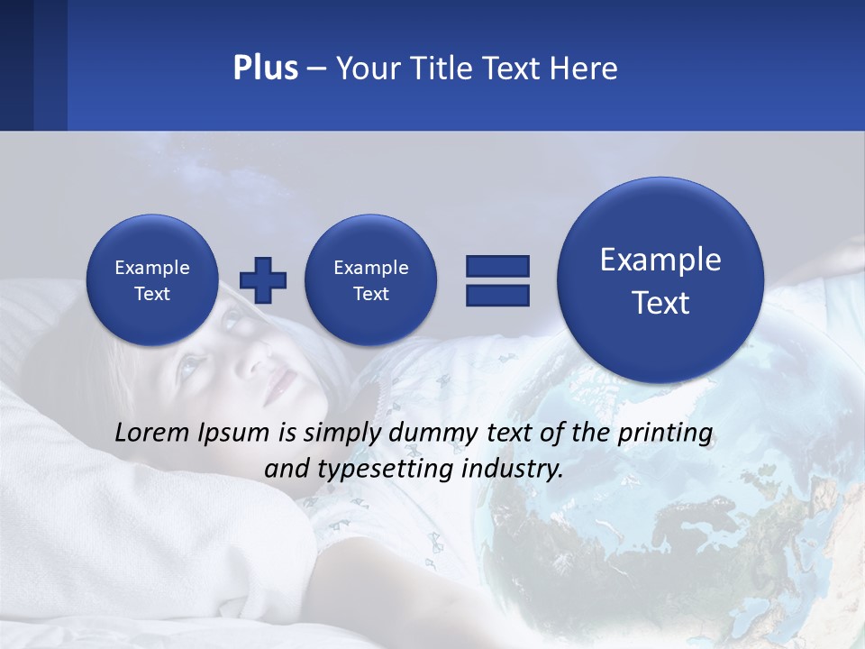 A Little Girl Laying In Bed With The Earth In Her Hands PowerPoint Template