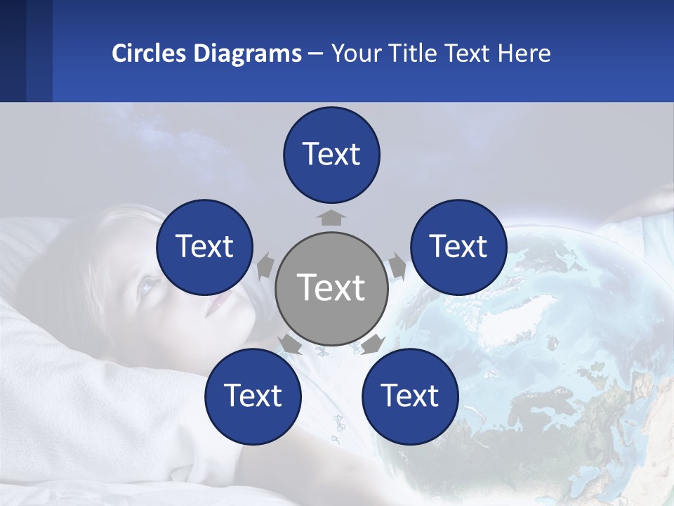 A Little Girl Laying In Bed With The Earth In Her Hands PowerPoint Template