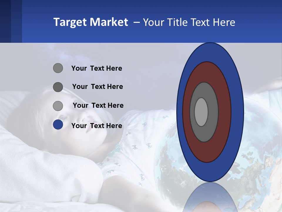 A Little Girl Laying In Bed With The Earth In Her Hands PowerPoint Template