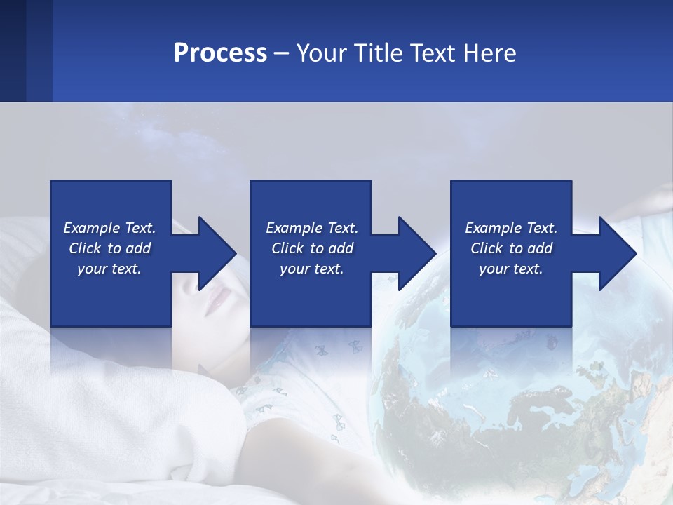 A Little Girl Laying In Bed With The Earth In Her Hands PowerPoint Template