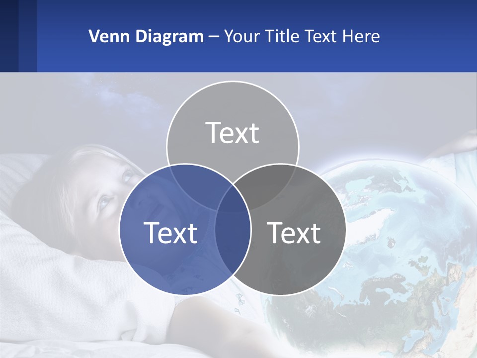 A Little Girl Laying In Bed With The Earth In Her Hands PowerPoint Template