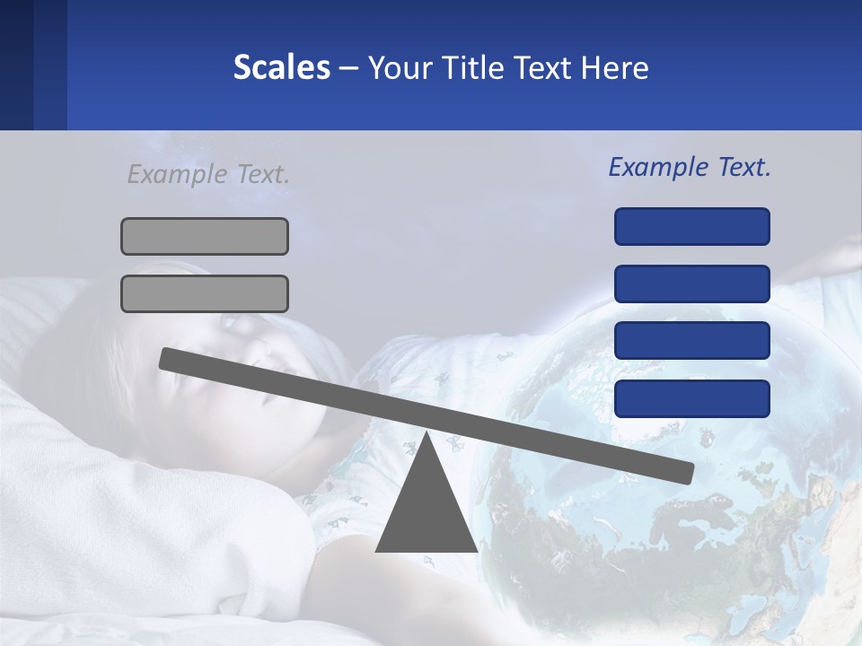 A Little Girl Laying In Bed With The Earth In Her Hands PowerPoint Template