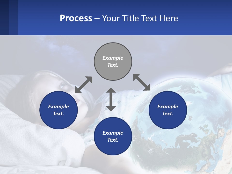 A Little Girl Laying In Bed With The Earth In Her Hands PowerPoint Template