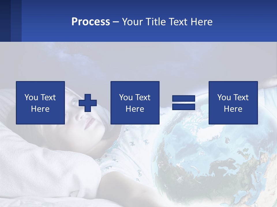 A Little Girl Laying In Bed With The Earth In Her Hands PowerPoint Template