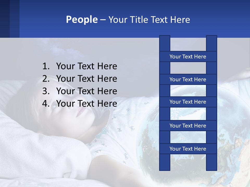 A Little Girl Laying In Bed With The Earth In Her Hands PowerPoint Template