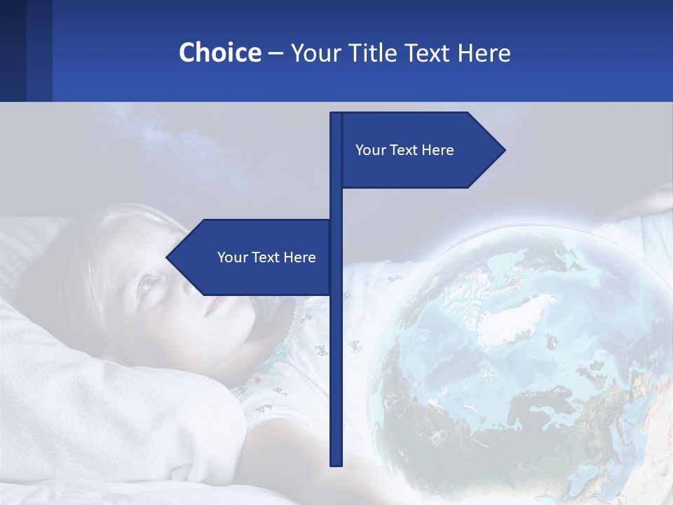 A Little Girl Laying In Bed With The Earth In Her Hands PowerPoint Template