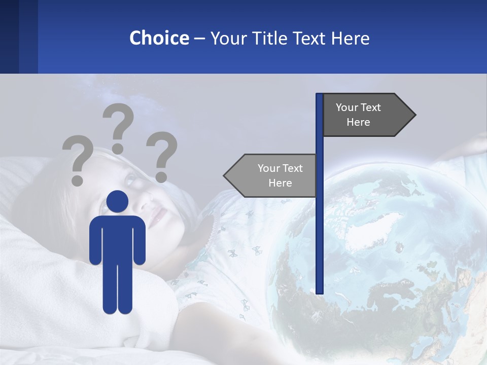 A Little Girl Laying In Bed With The Earth In Her Hands PowerPoint Template