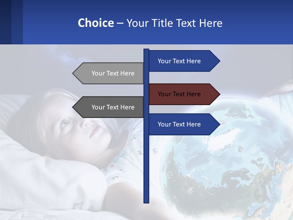 A Little Girl Laying In Bed With The Earth In Her Hands PowerPoint Template