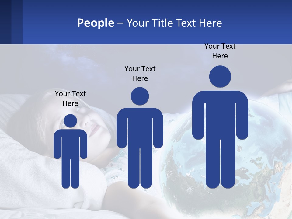 A Little Girl Laying In Bed With The Earth In Her Hands PowerPoint Template