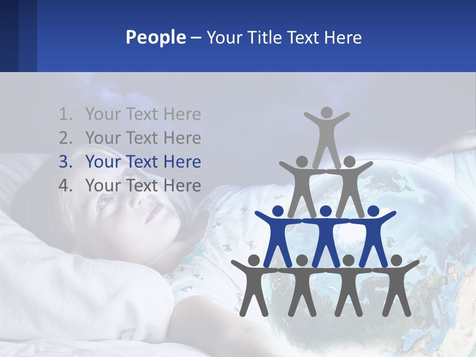 A Little Girl Laying In Bed With The Earth In Her Hands PowerPoint Template