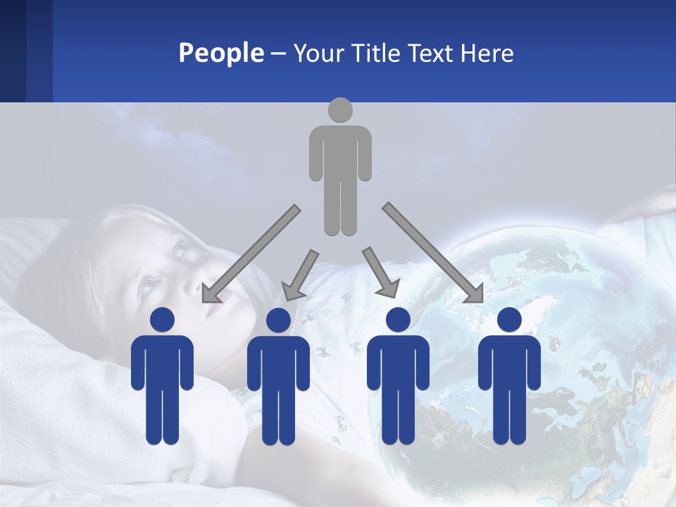 A Little Girl Laying In Bed With The Earth In Her Hands PowerPoint Template