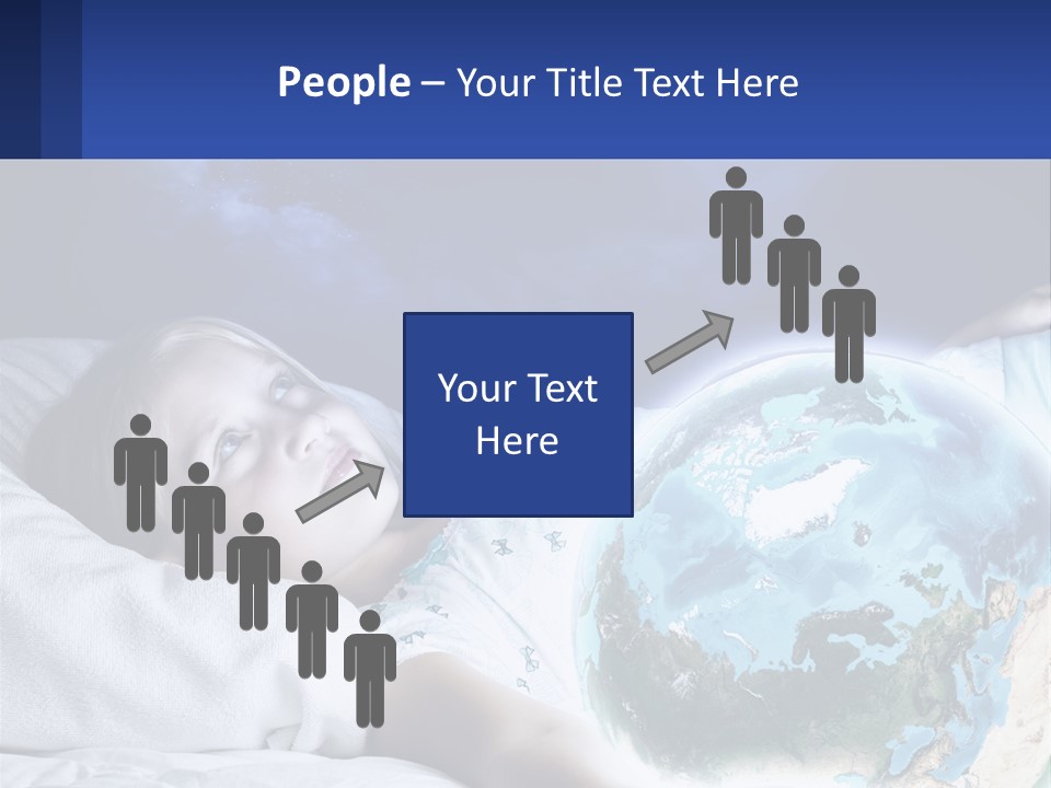 A Little Girl Laying In Bed With The Earth In Her Hands PowerPoint Template