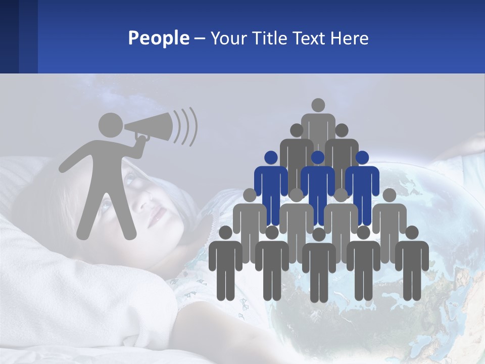 A Little Girl Laying In Bed With The Earth In Her Hands PowerPoint Template