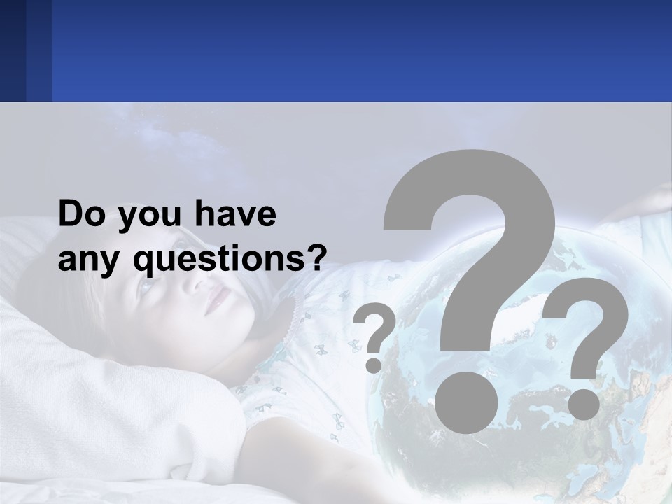 A Little Girl Laying In Bed With The Earth In Her Hands PowerPoint Template