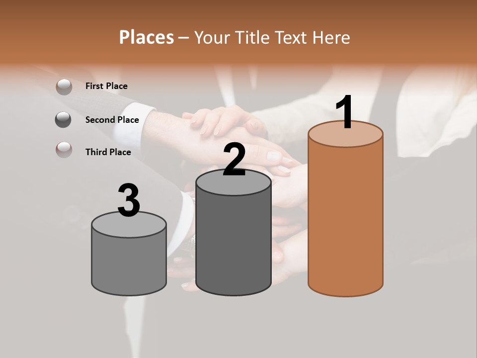A Group Of People Putting Their Hands Together PowerPoint Template