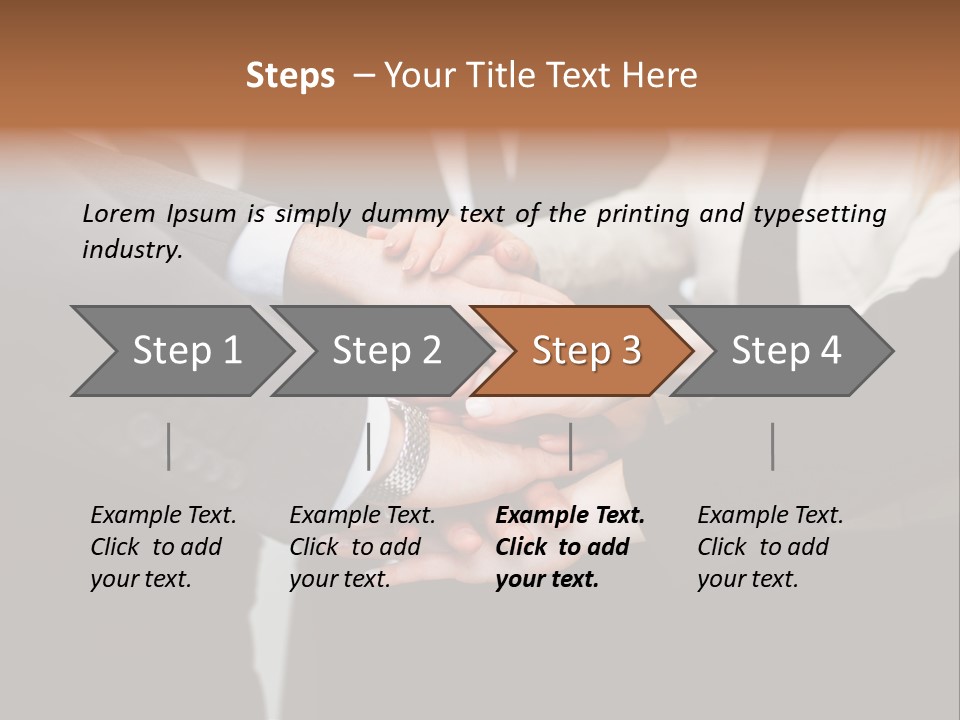 A Group Of People Putting Their Hands Together PowerPoint Template