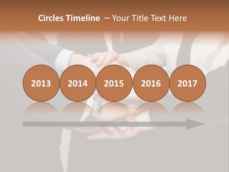 A Group Of People Putting Their Hands Together PowerPoint Template