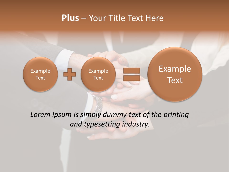 A Group Of People Putting Their Hands Together PowerPoint Template