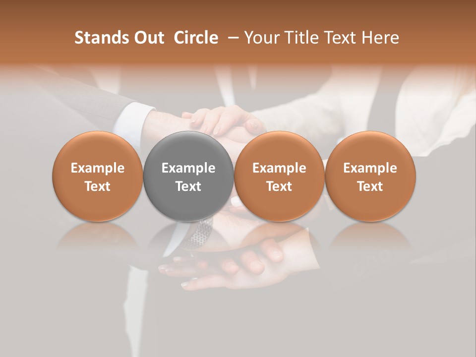 A Group Of People Putting Their Hands Together PowerPoint Template