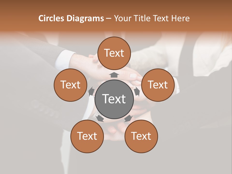 A Group Of People Putting Their Hands Together PowerPoint Template