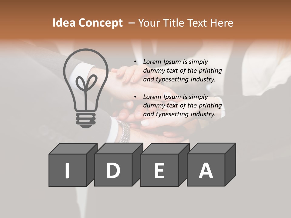 A Group Of People Putting Their Hands Together PowerPoint Template