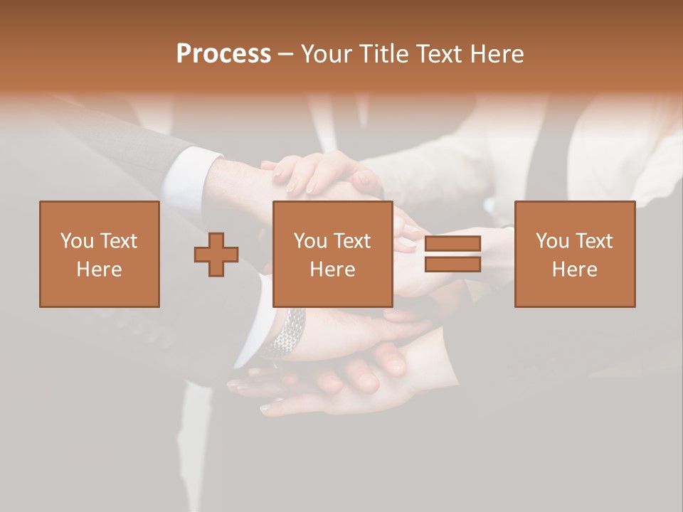 A Group Of People Putting Their Hands Together PowerPoint Template
