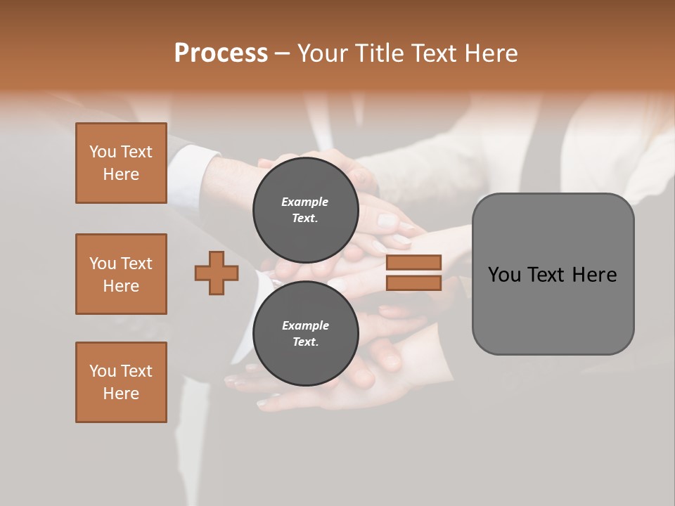 A Group Of People Putting Their Hands Together PowerPoint Template