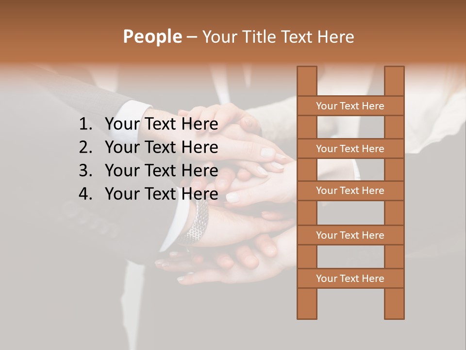 A Group Of People Putting Their Hands Together PowerPoint Template