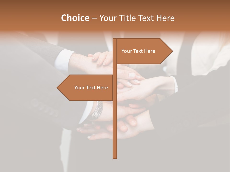 A Group Of People Putting Their Hands Together PowerPoint Template