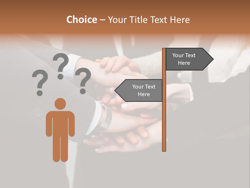 A Group Of People Putting Their Hands Together PowerPoint Template