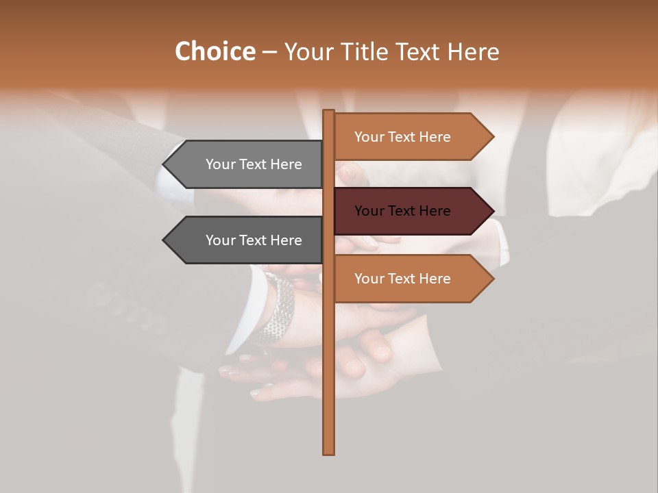 A Group Of People Putting Their Hands Together PowerPoint Template