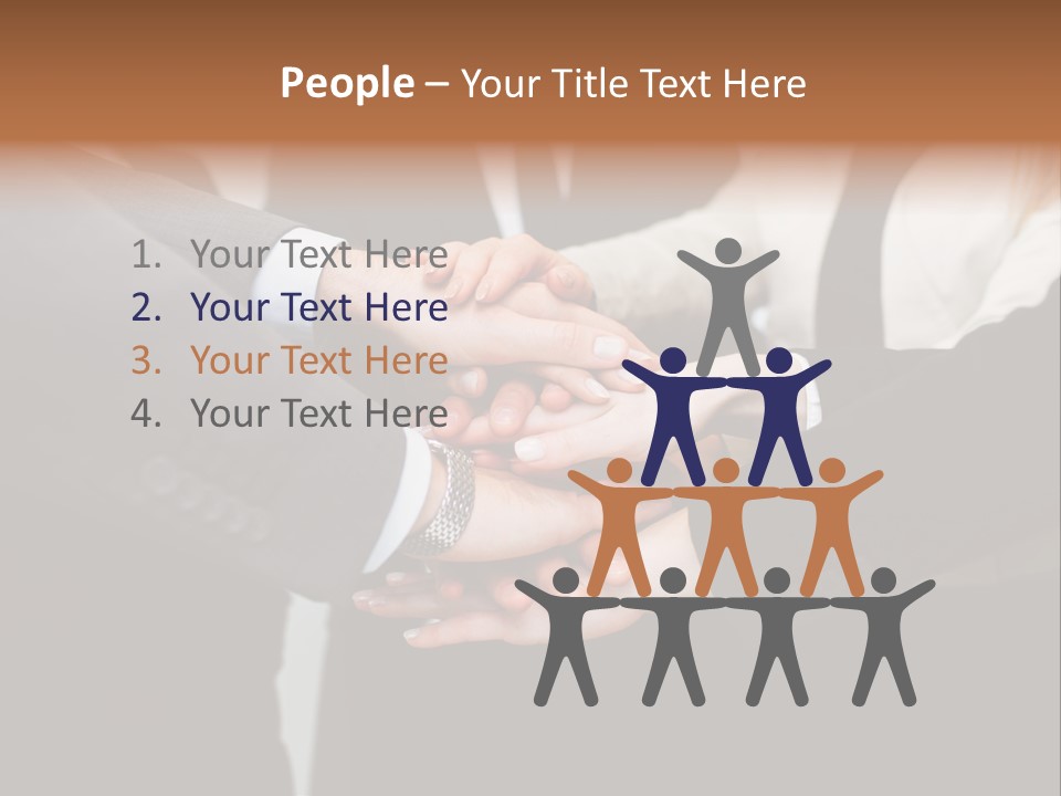 A Group Of People Putting Their Hands Together PowerPoint Template