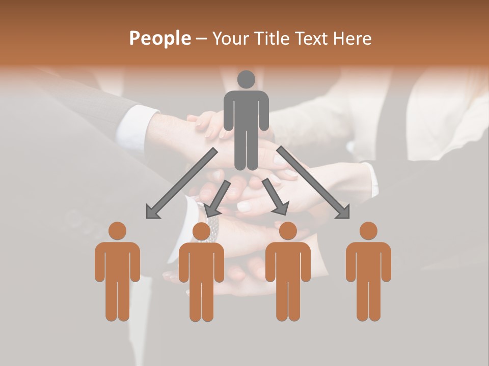 A Group Of People Putting Their Hands Together PowerPoint Template