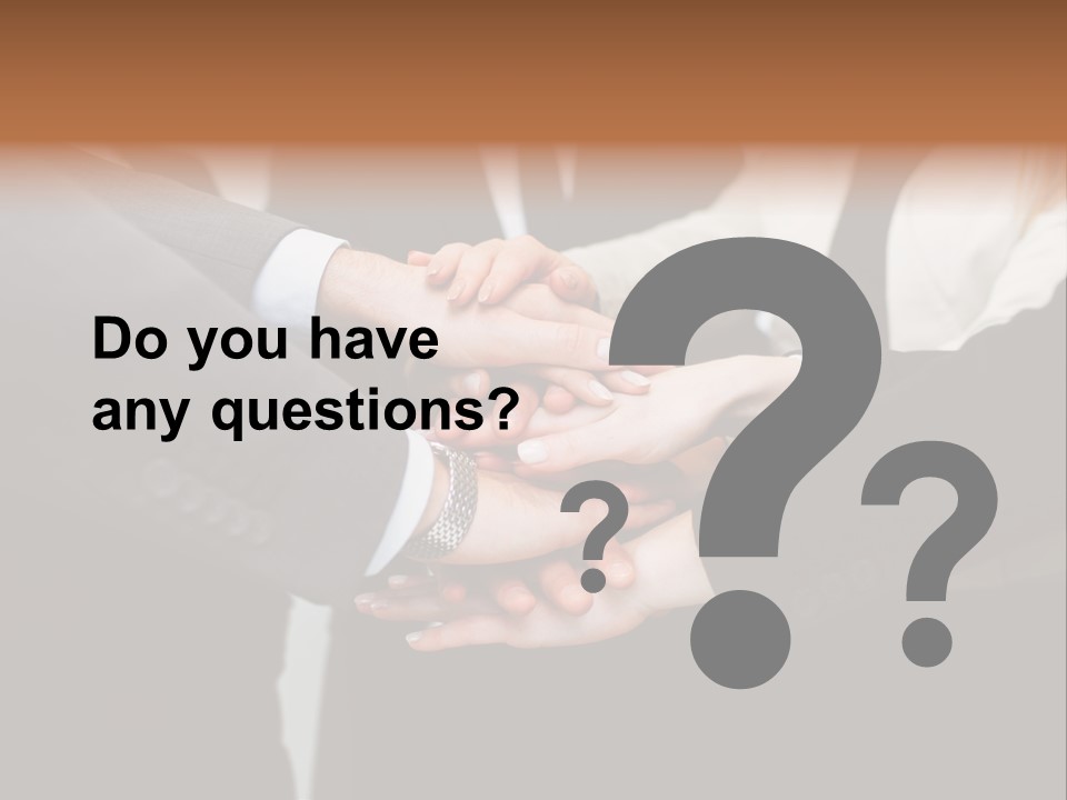 A Group Of People Putting Their Hands Together PowerPoint Template