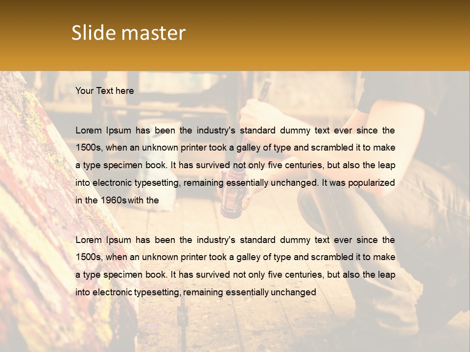 A Man Is Painting A Picture On A Canvas PowerPoint Template