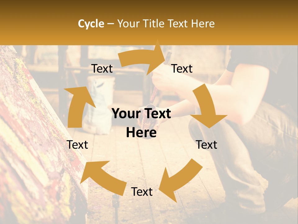 A Man Is Painting A Picture On A Canvas PowerPoint Template