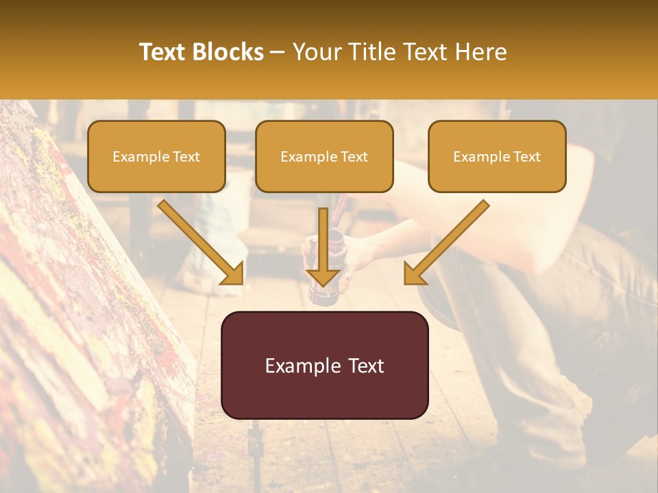A Man Is Painting A Picture On A Canvas PowerPoint Template