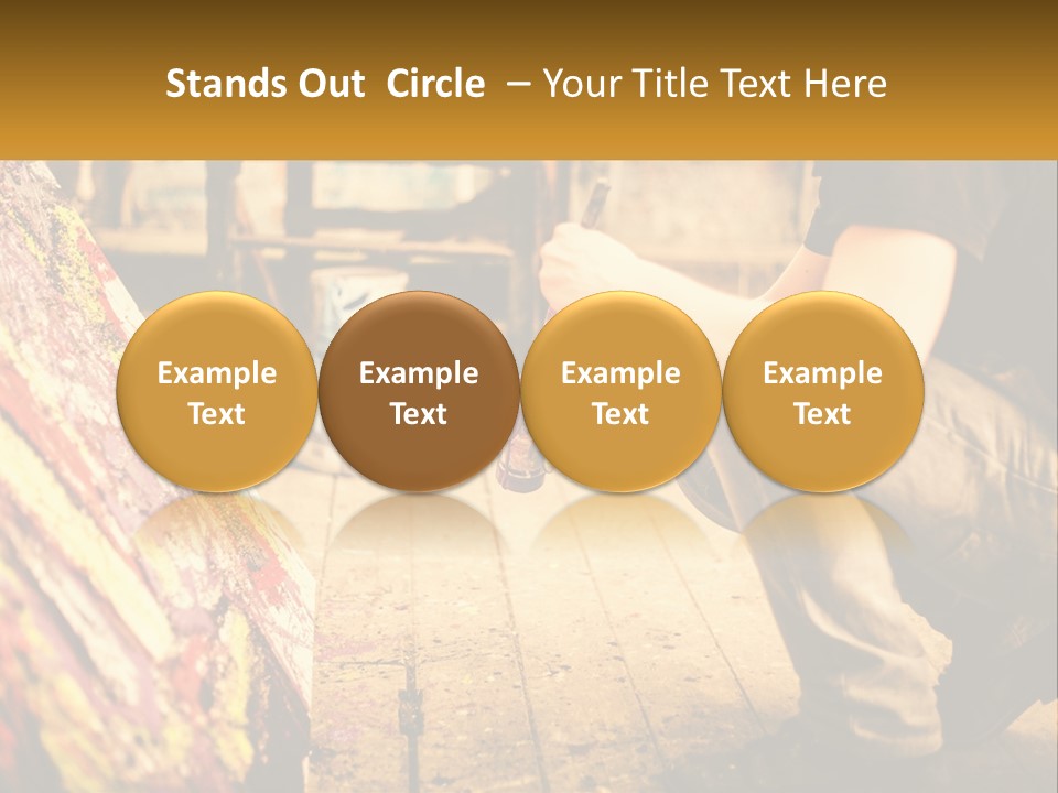 A Man Is Painting A Picture On A Canvas PowerPoint Template