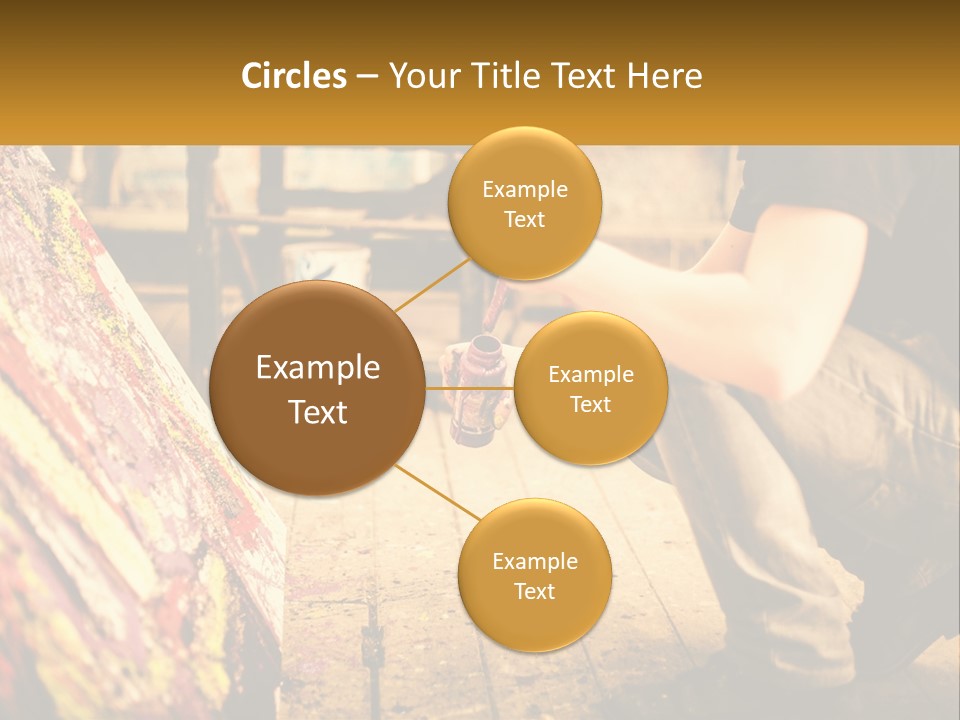 A Man Is Painting A Picture On A Canvas PowerPoint Template