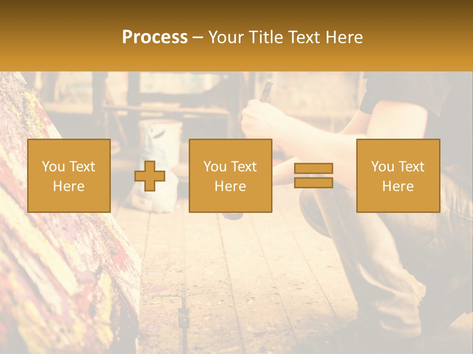 A Man Is Painting A Picture On A Canvas PowerPoint Template