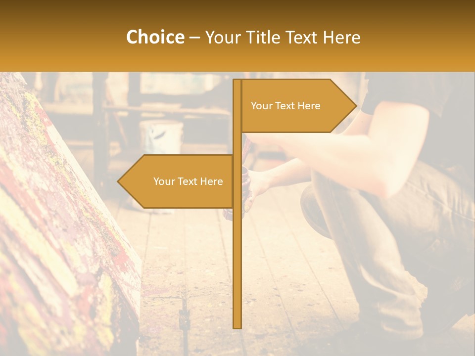 A Man Is Painting A Picture On A Canvas PowerPoint Template