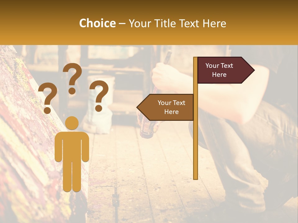 A Man Is Painting A Picture On A Canvas PowerPoint Template