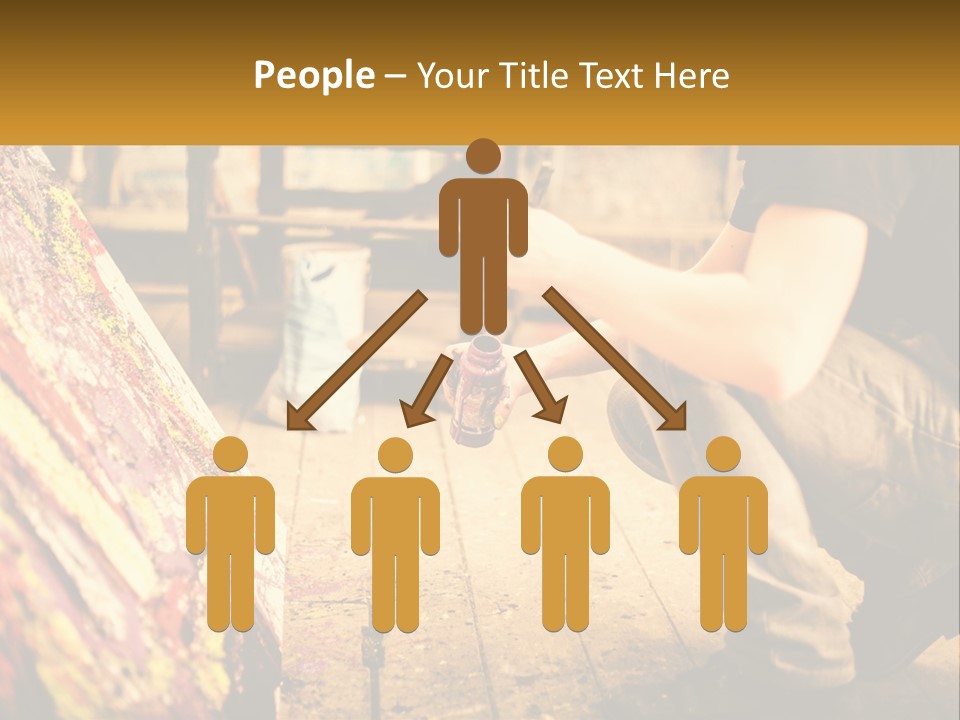 A Man Is Painting A Picture On A Canvas PowerPoint Template