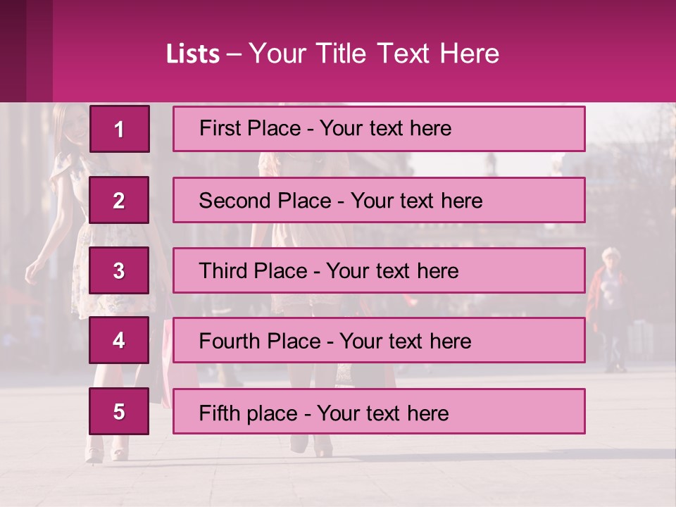 Two Women Walking Down A Street Holding Shopping Bags PowerPoint Template