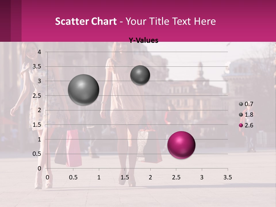 Two Women Walking Down A Street Holding Shopping Bags PowerPoint Template