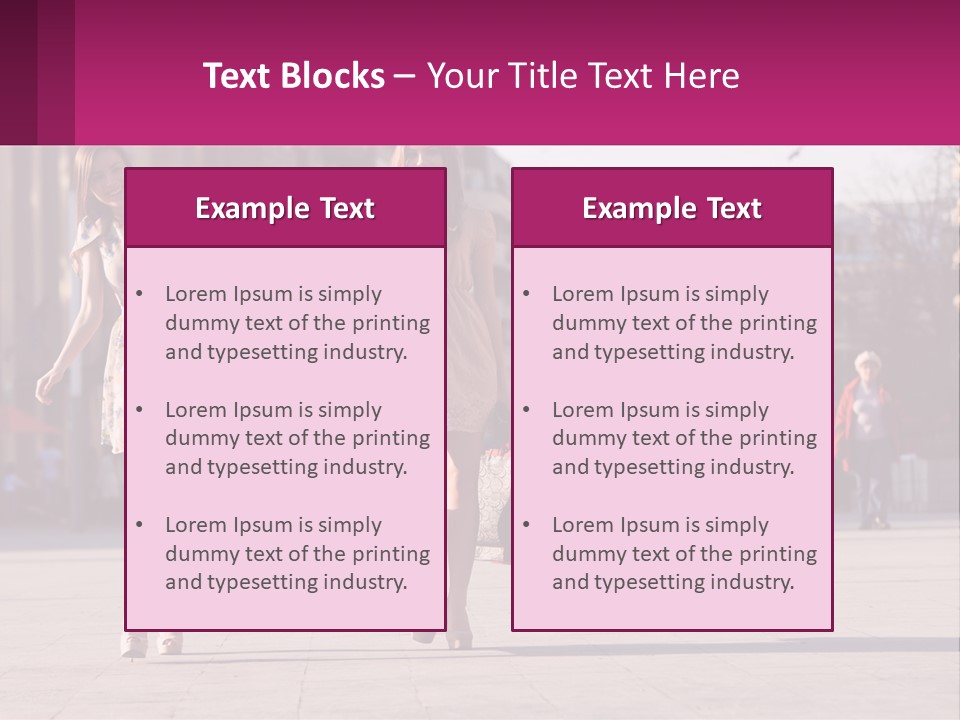 Two Women Walking Down A Street Holding Shopping Bags PowerPoint Template